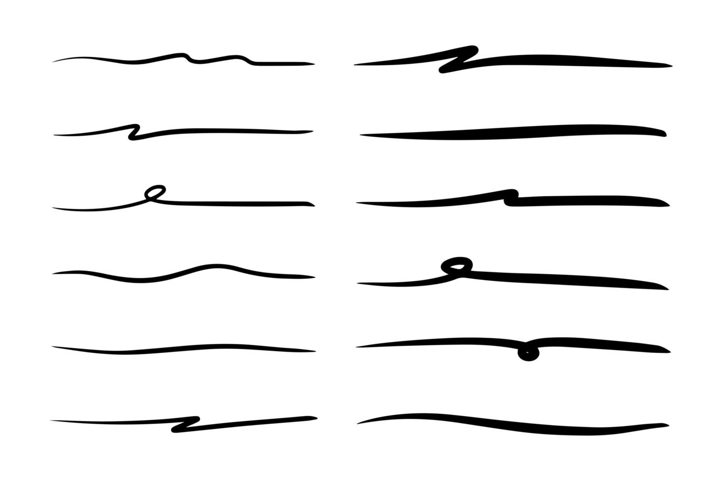 Vector set of hand drawn underline. photo