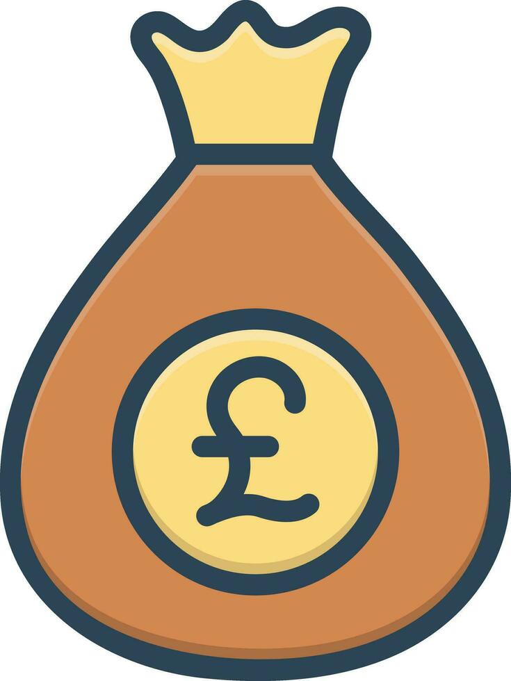 color icon for pounds vector