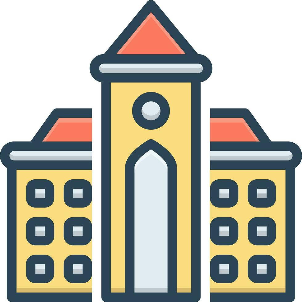 color icon for university campus vector