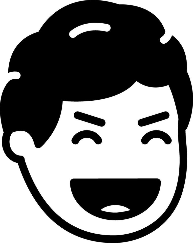 solid icon for laughing vector