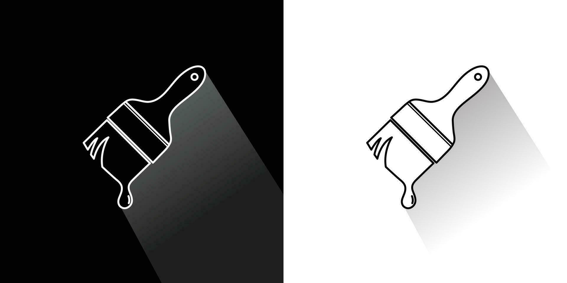 Paintbrush line icon. For drawing and painting of the painters. Editable stroke vector