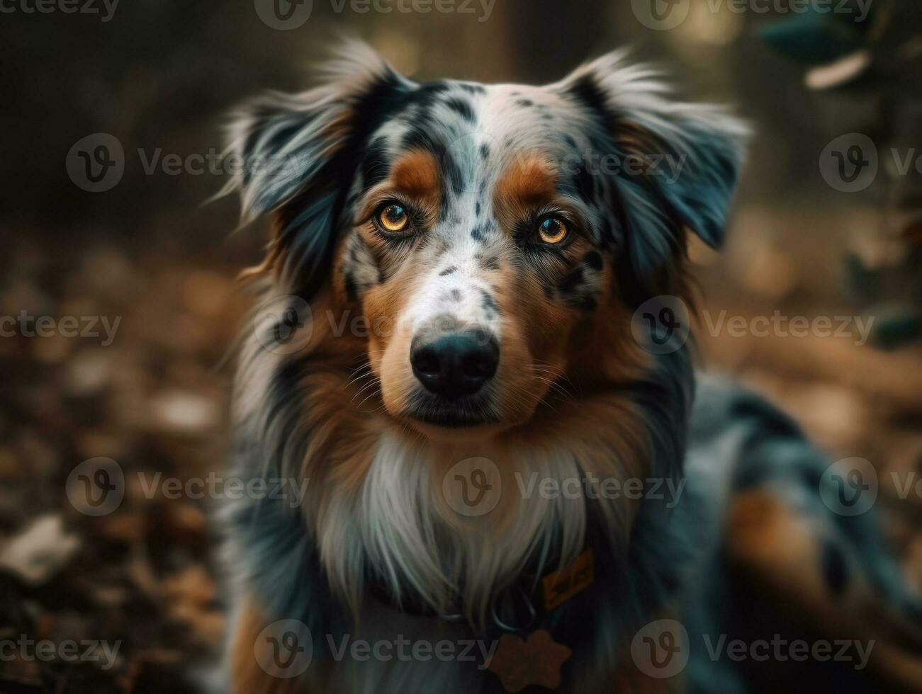 Australian Shepherd dog created with Generative AI technology photo