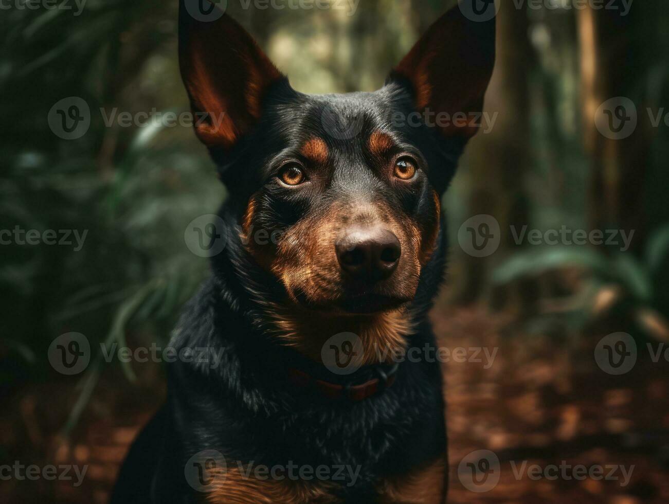 Australian Kelpie dog created with Generative AI technology photo