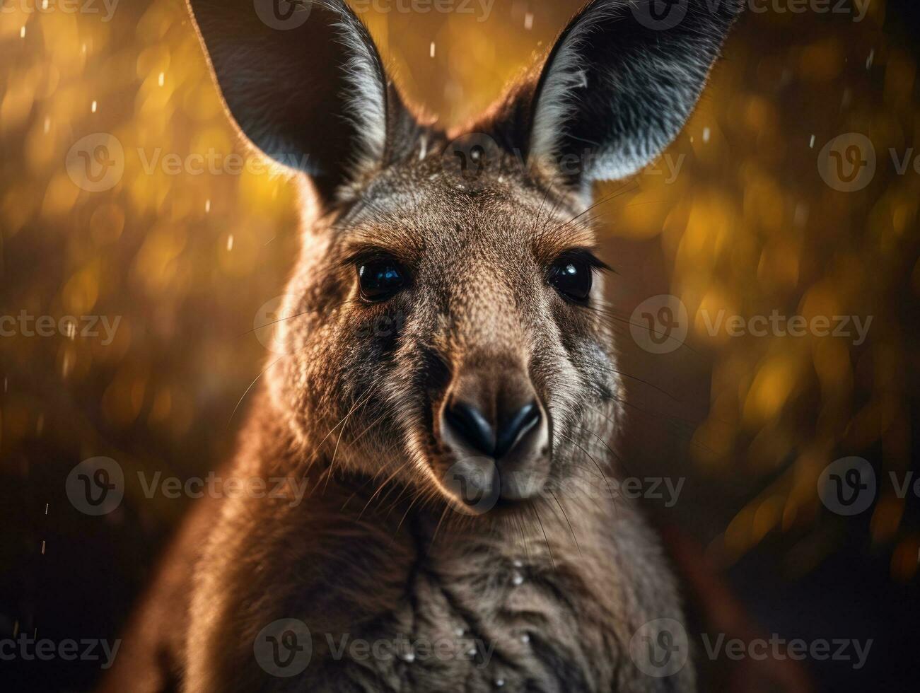 Kangaroo portrait created with Generative AI technology photo