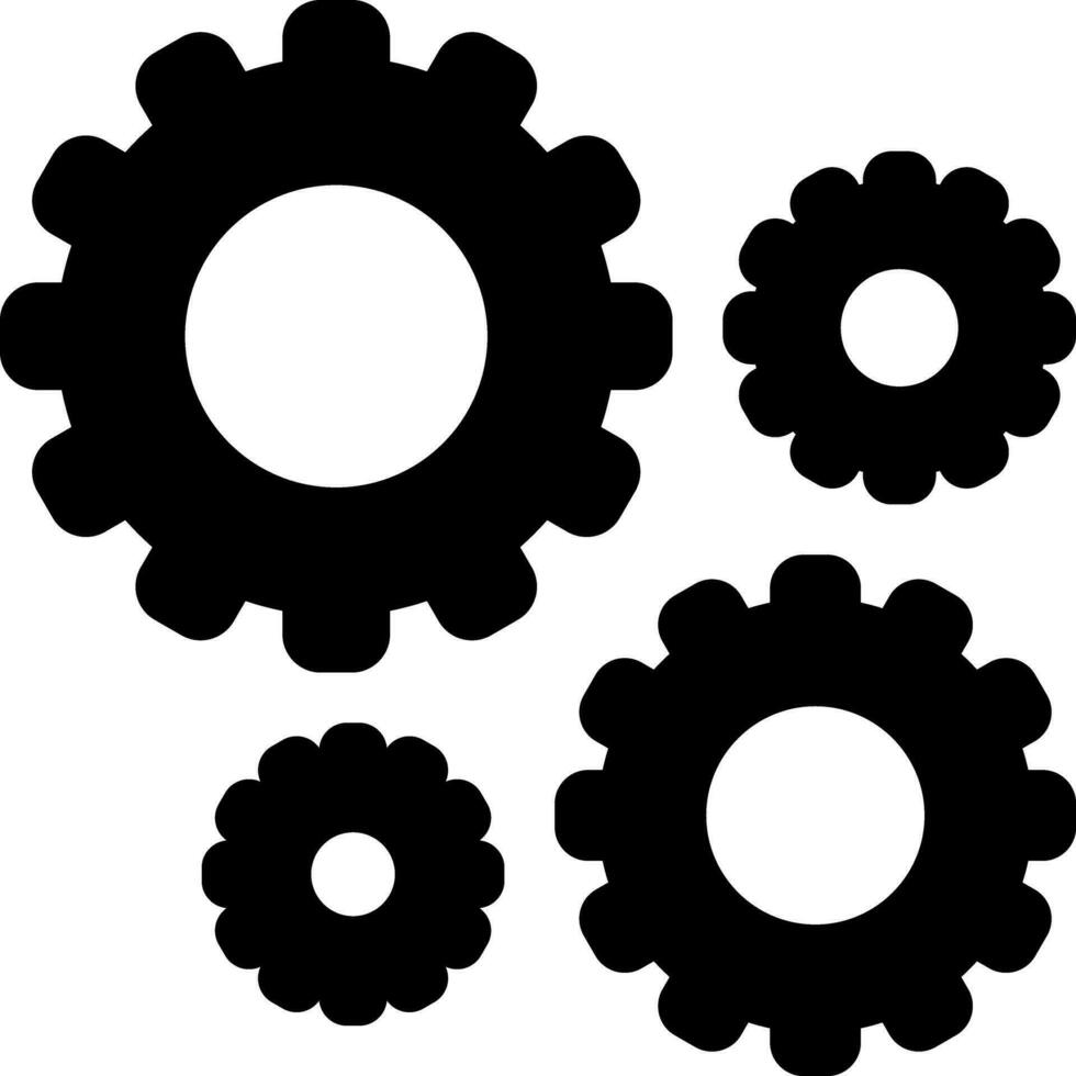 solid icon for gear vector