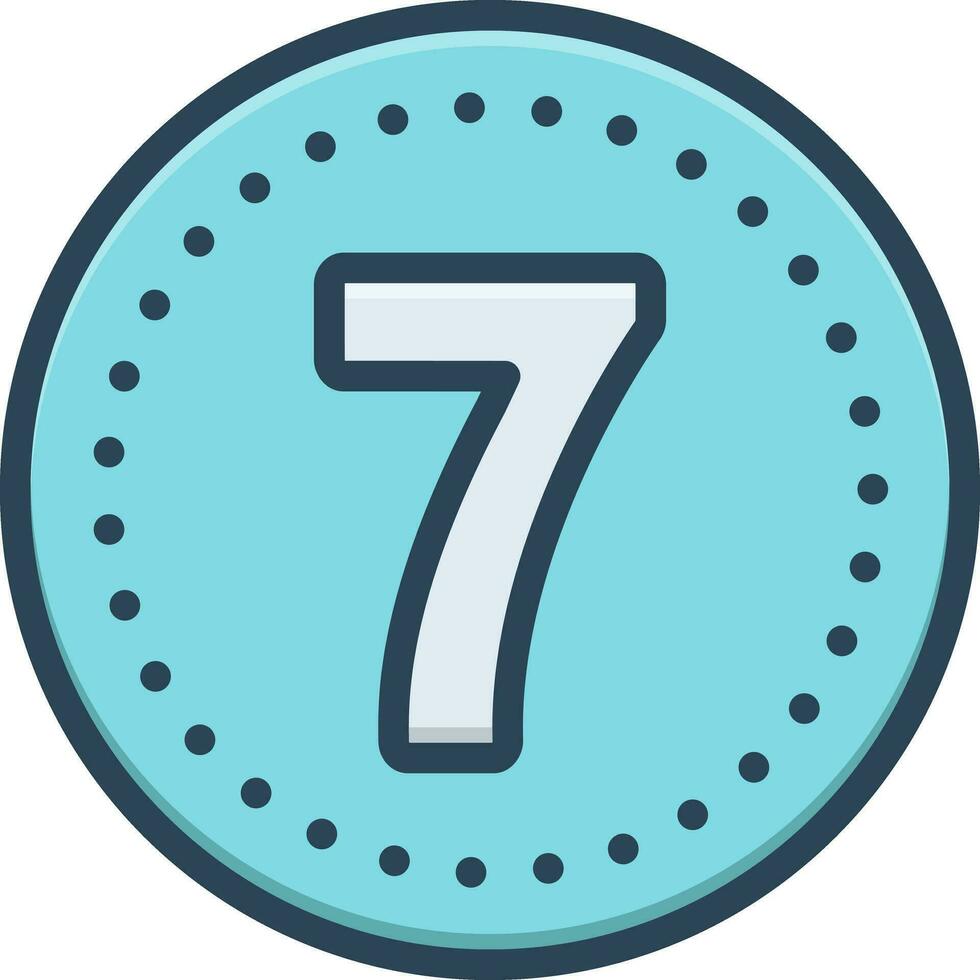 color icon for seven vector