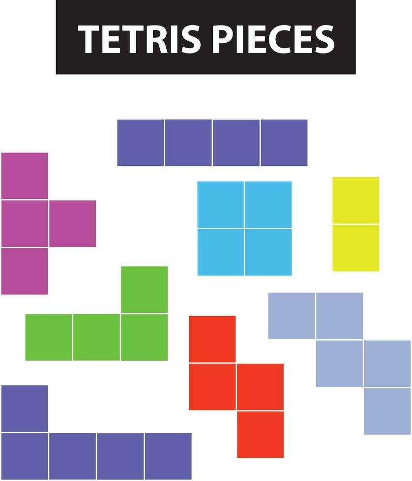 Sankt Petersburgo Rusia - 09 27 2023 tetris píxel ladrillo juego, ilustración vector