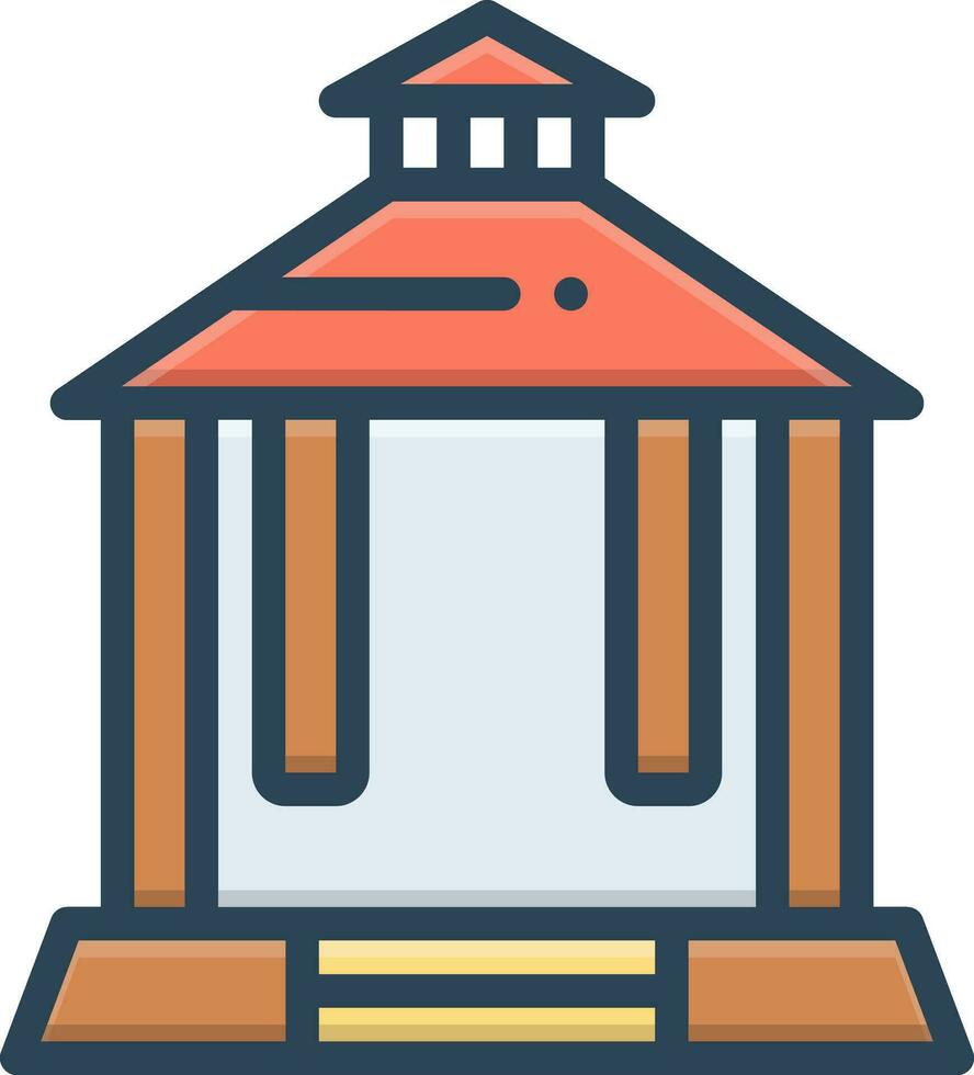 color icon for pavilion vector