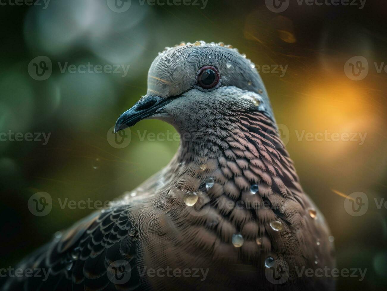 Dove bird portrait created with Generative AI technology photo