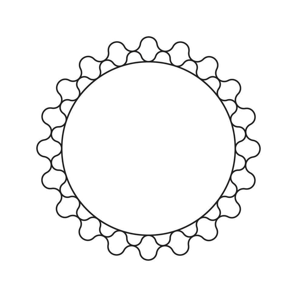 circle frame with line style 2 vector