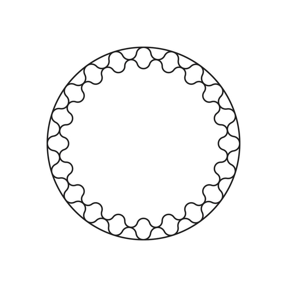 circle frame with line style 2 vector