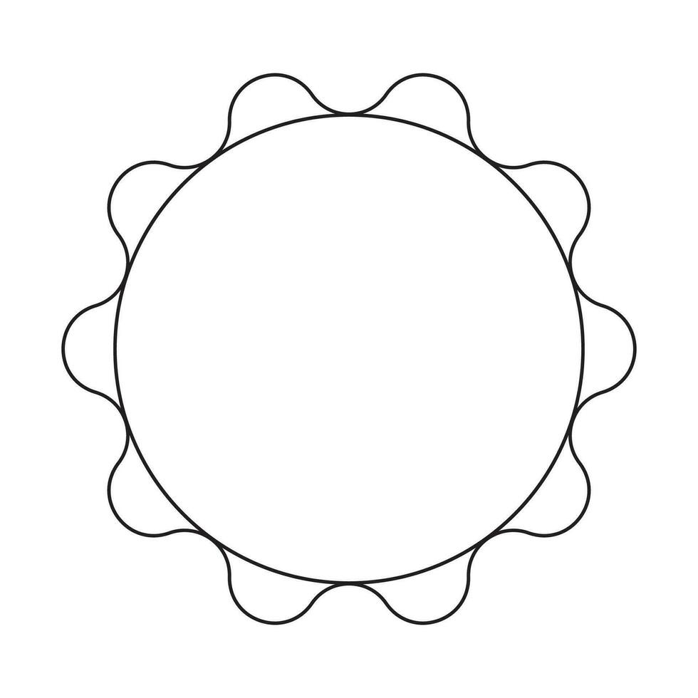 circle frame with line style 2 vector