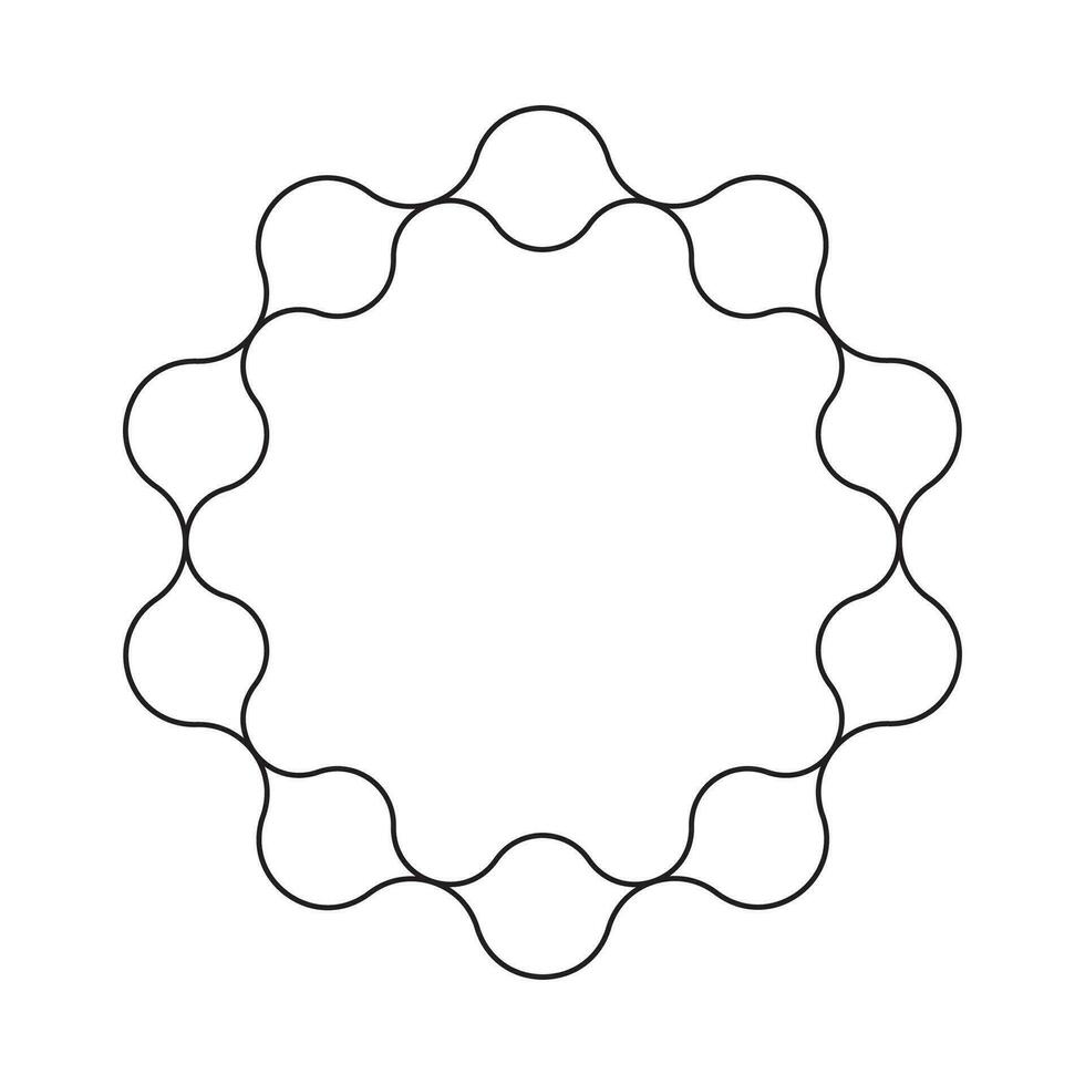 circle frame with line style 2 vector