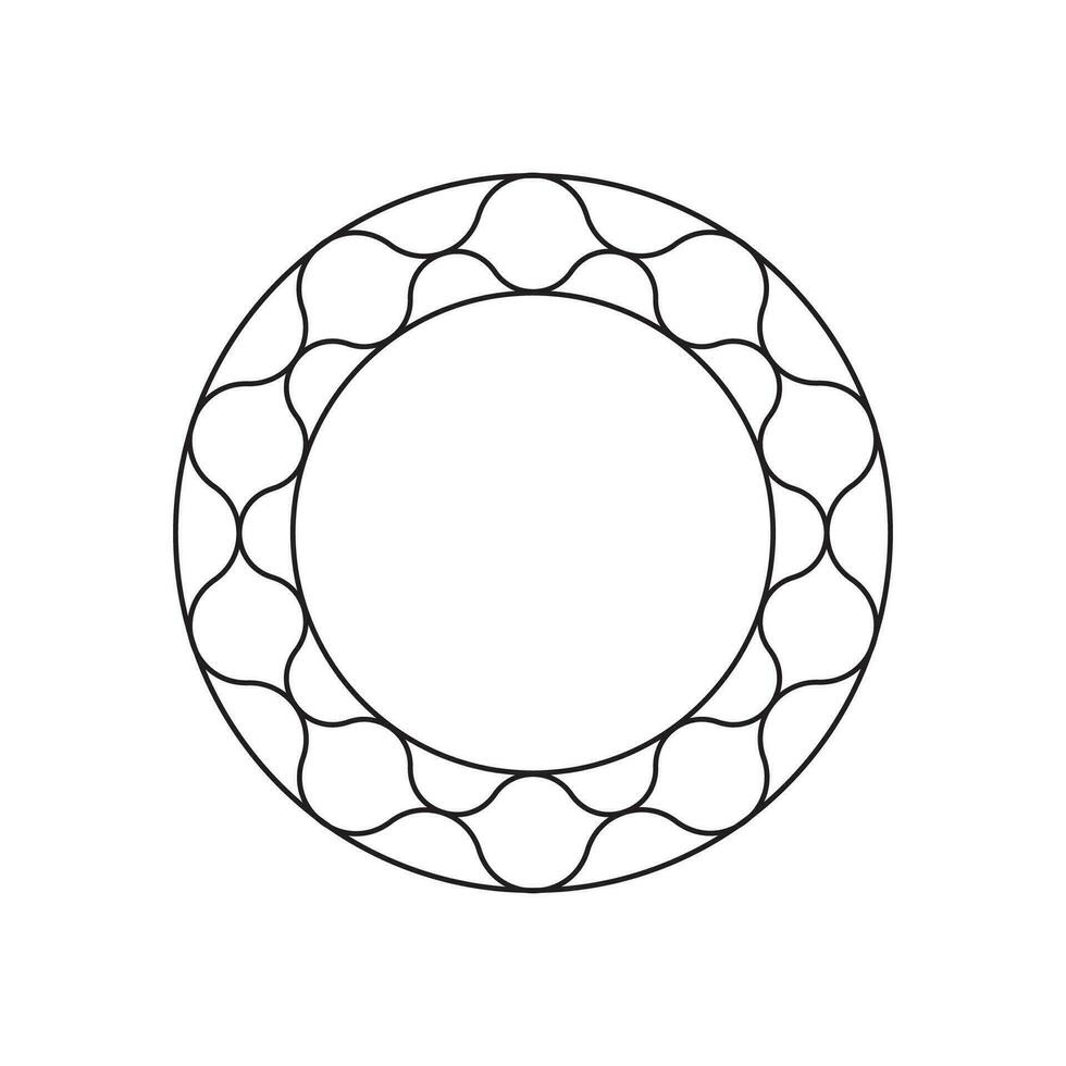 circle frame with line style 2 vector