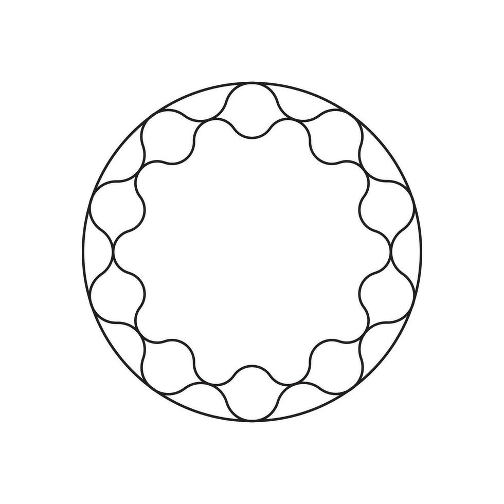 circle frame with line style 2 vector