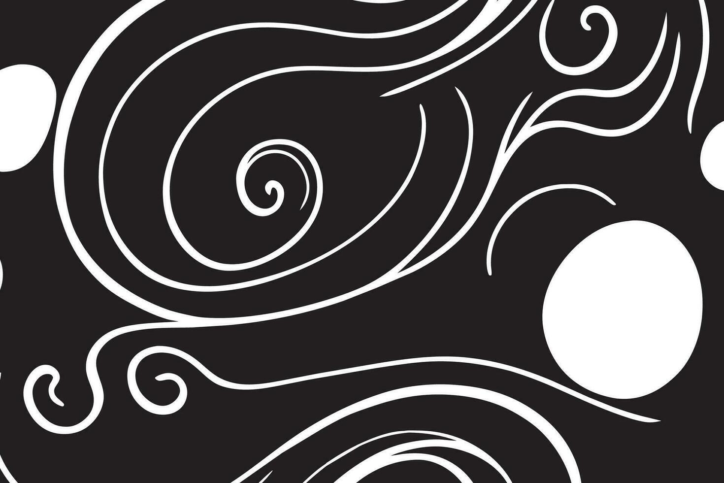 Seamless pattern with swirls in black and white colors. vector
