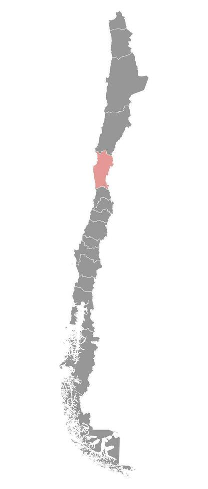 Coquimbo region map, administrative division of Chile. vector