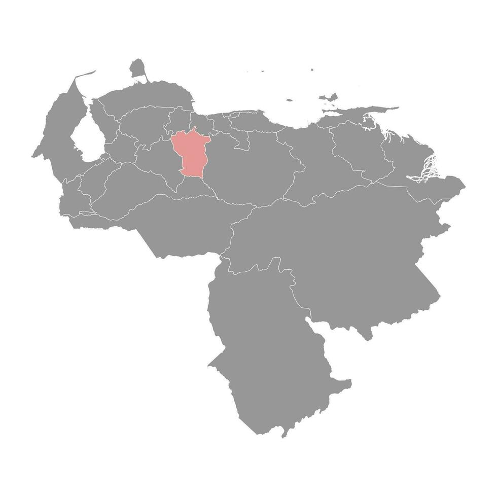 Cojedes state map, administrative division of Venezuela. vector