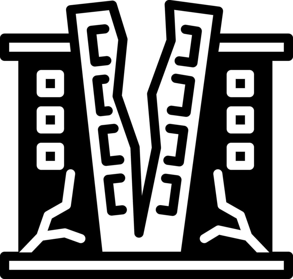 solid icon for destroyed vector