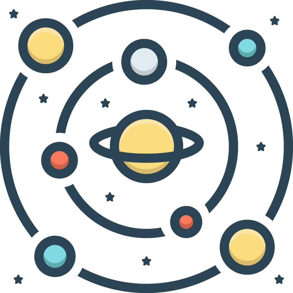 color icono para astronomía vector