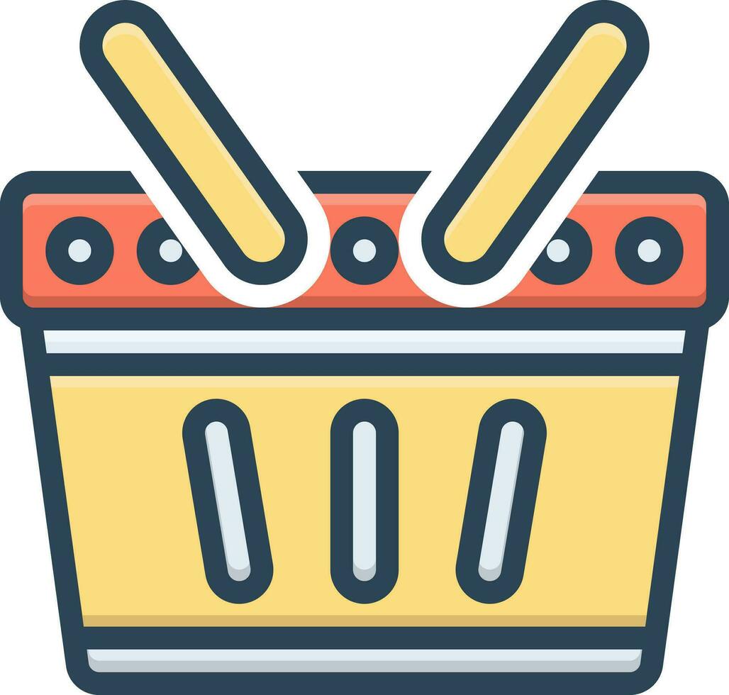 color icon for basket vector