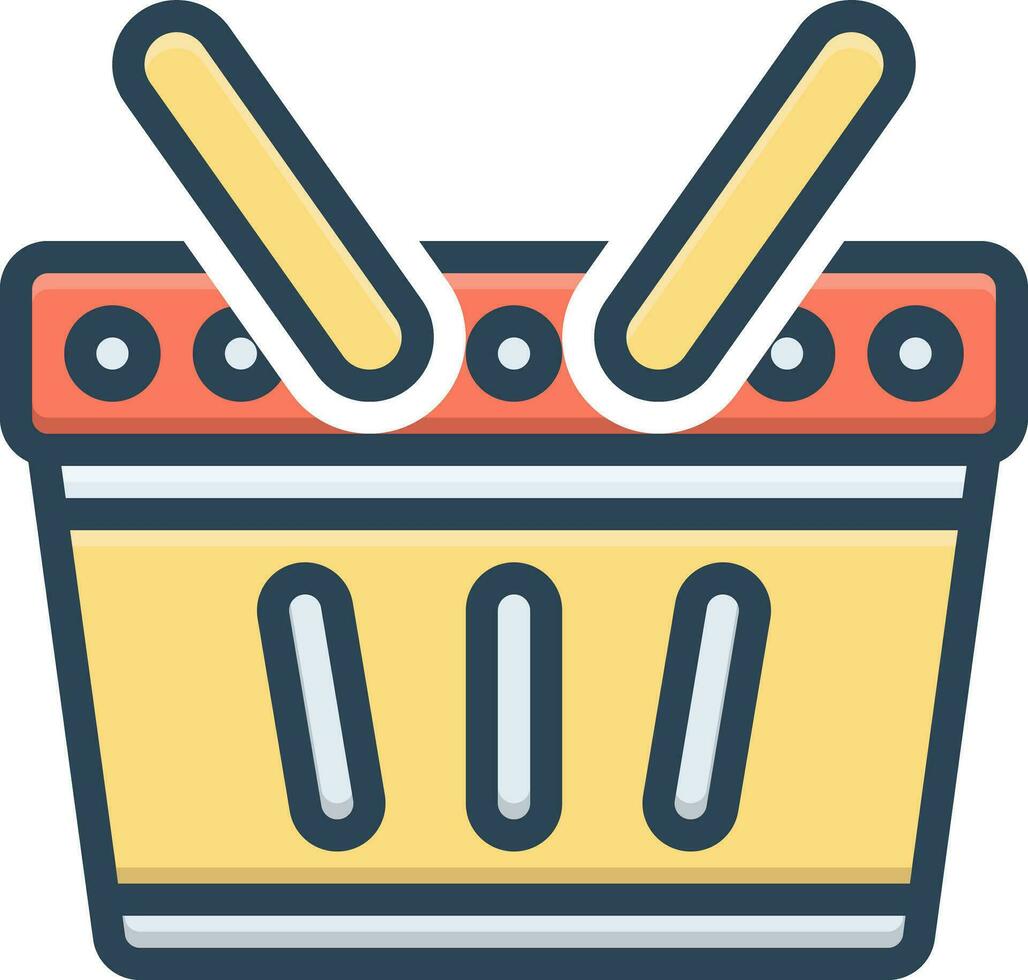 color icon for basket vector