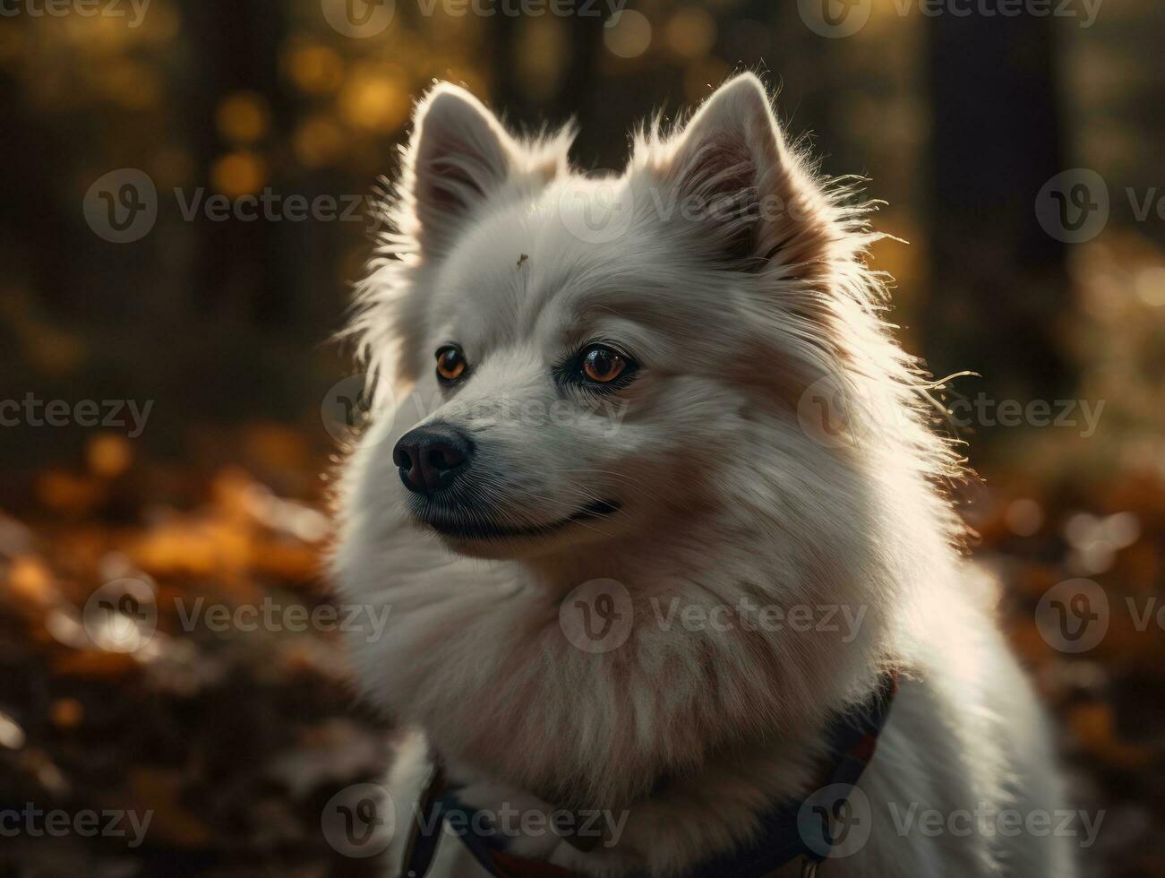 American Eskimo dog created with Generative AI technology photo