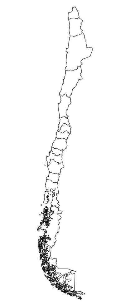 mapa con administrativo divisiones de Chile. vector