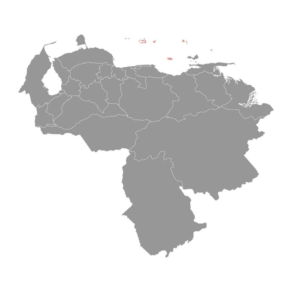 dependencias federales mapa, administrativo división de Venezuela. vector