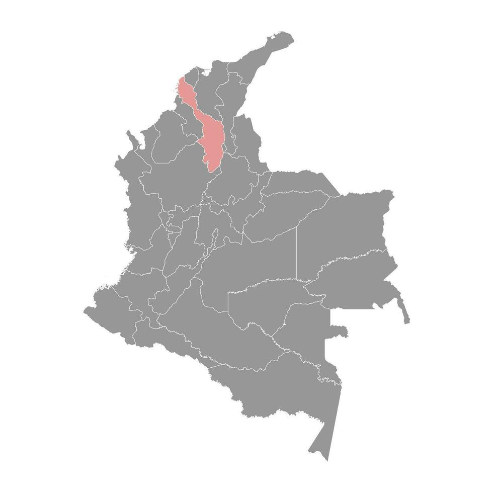 Bolivar department map, administrative division of Colombia. vector