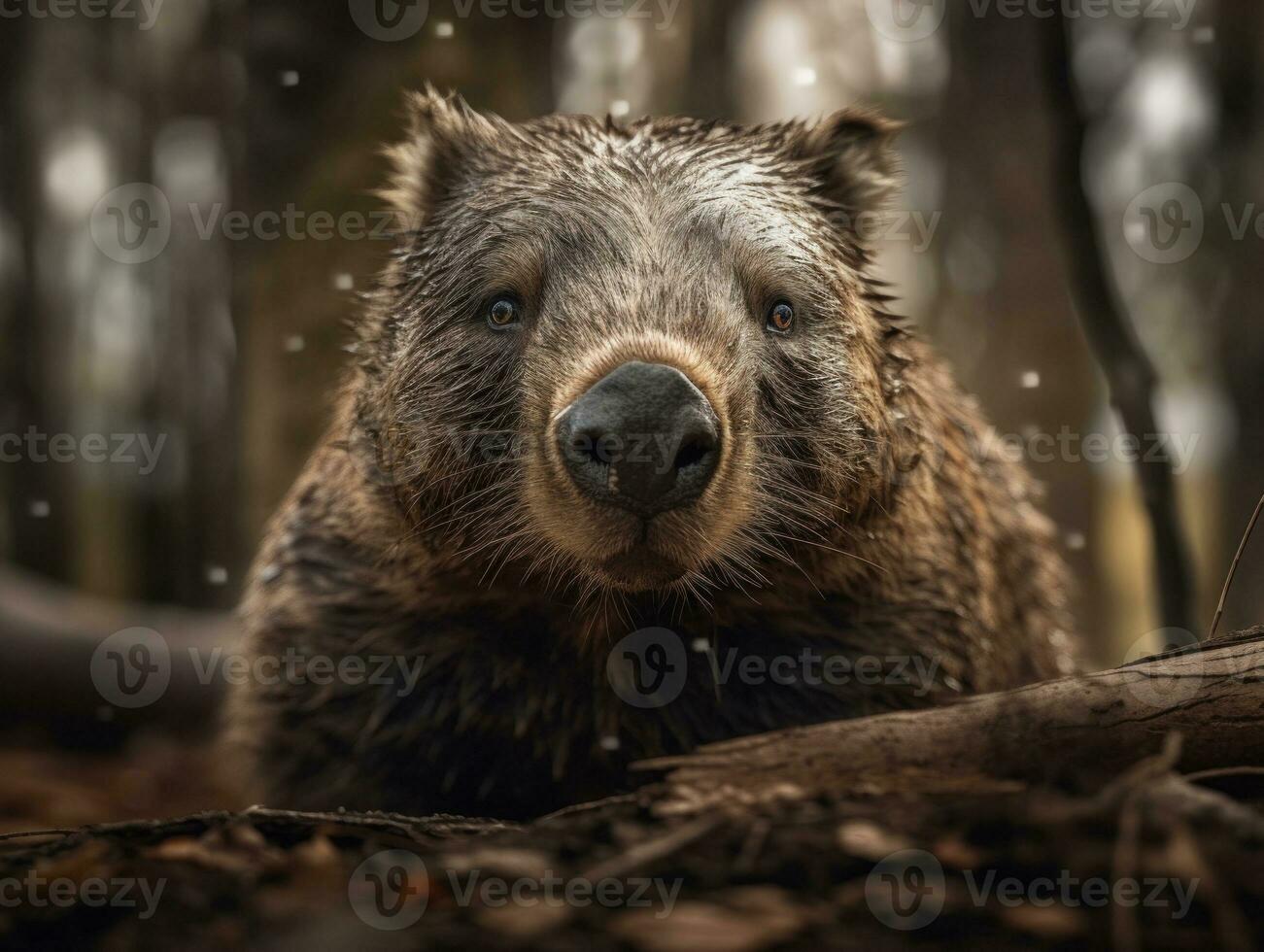 wombat retrato creado con generativo ai tecnología foto