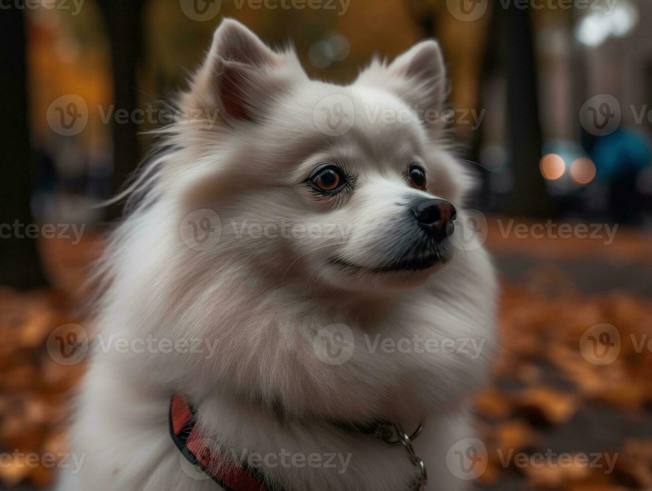 American Eskimo dog created with Generative AI technology photo