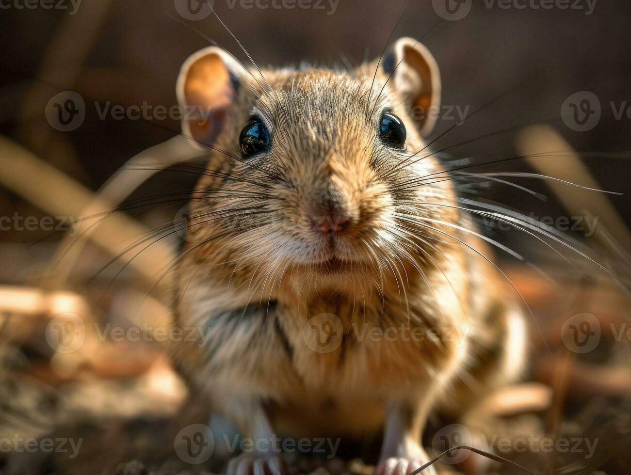 Gerbil portrait created with Generative AI technology photo