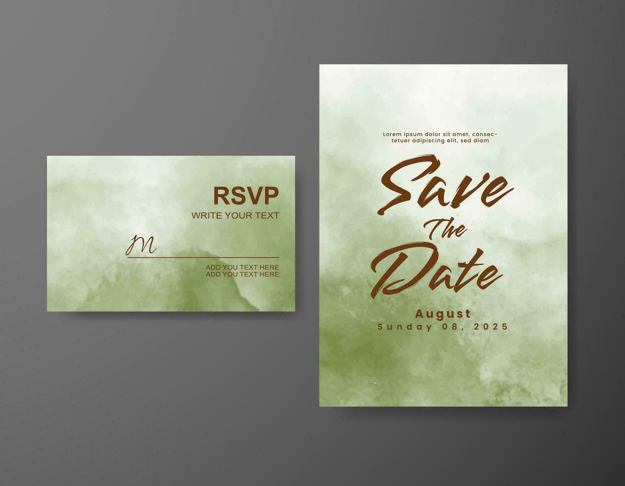 Wedding invitation with abstract watercolor background vector