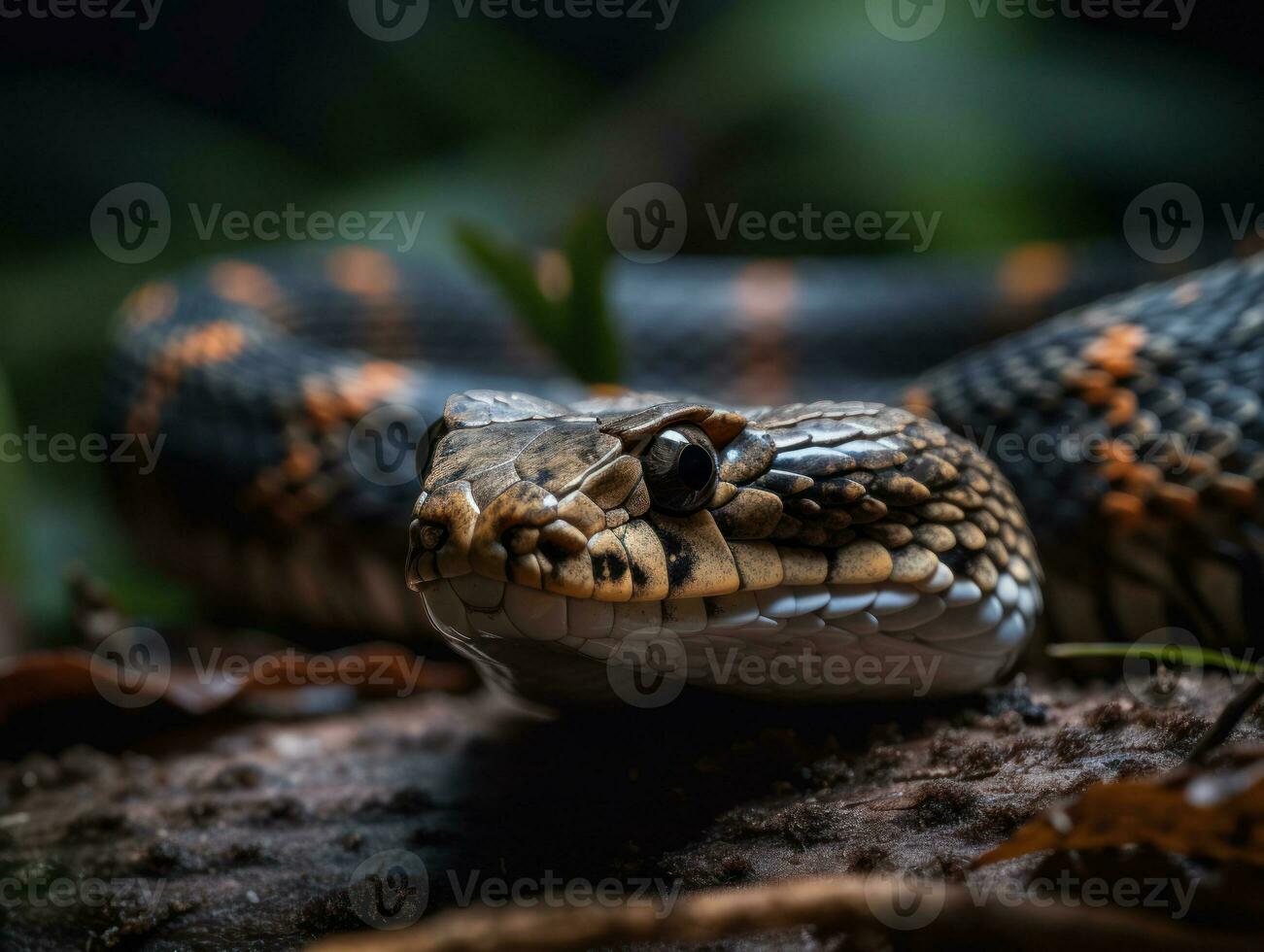 Cobra portrait created with Generative AI technology photo