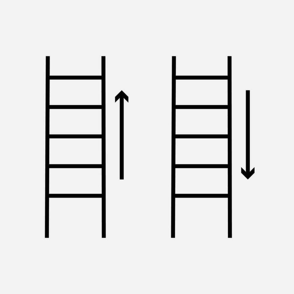 Ladder direction of movement up and down line icon. Vector