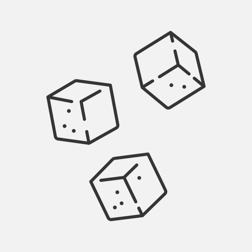 Sugar cubes icon. Thin line. Vector illustration