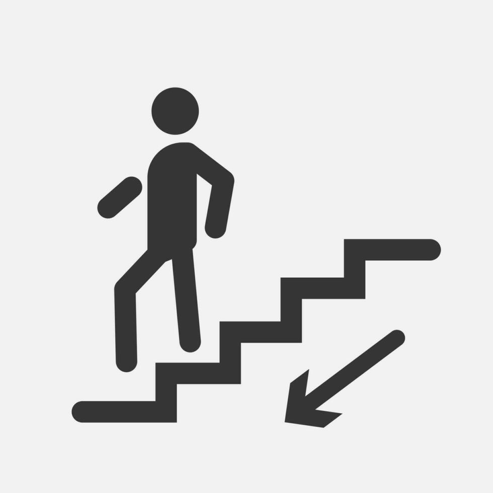 Stairs go down symbol. Staircase infographic. Vector