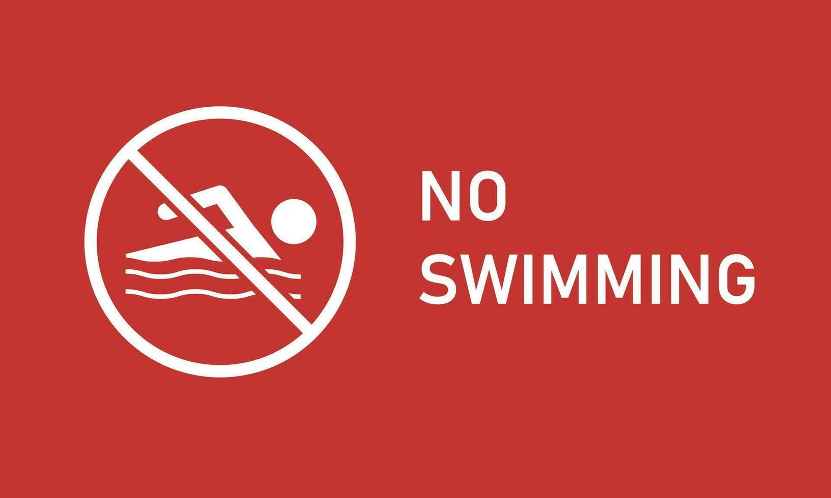 No swimming informational sign. Vector