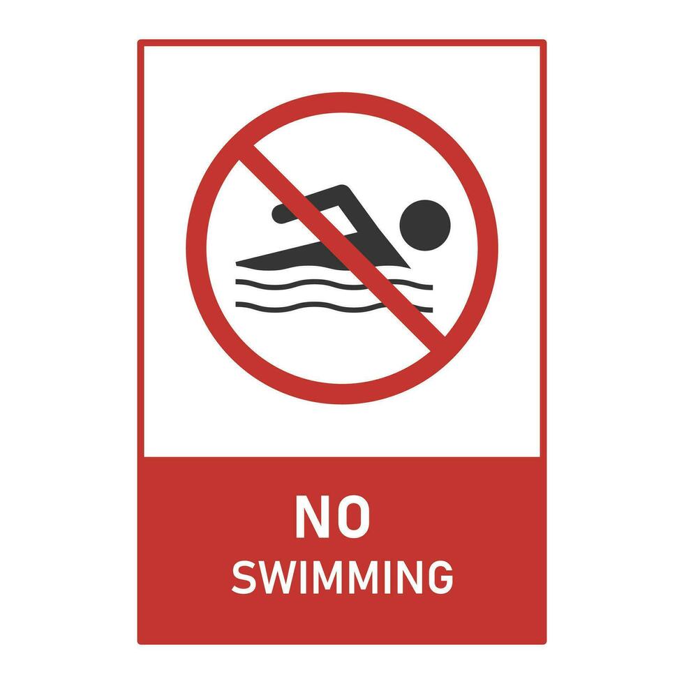 No swimming warning sign. Vector