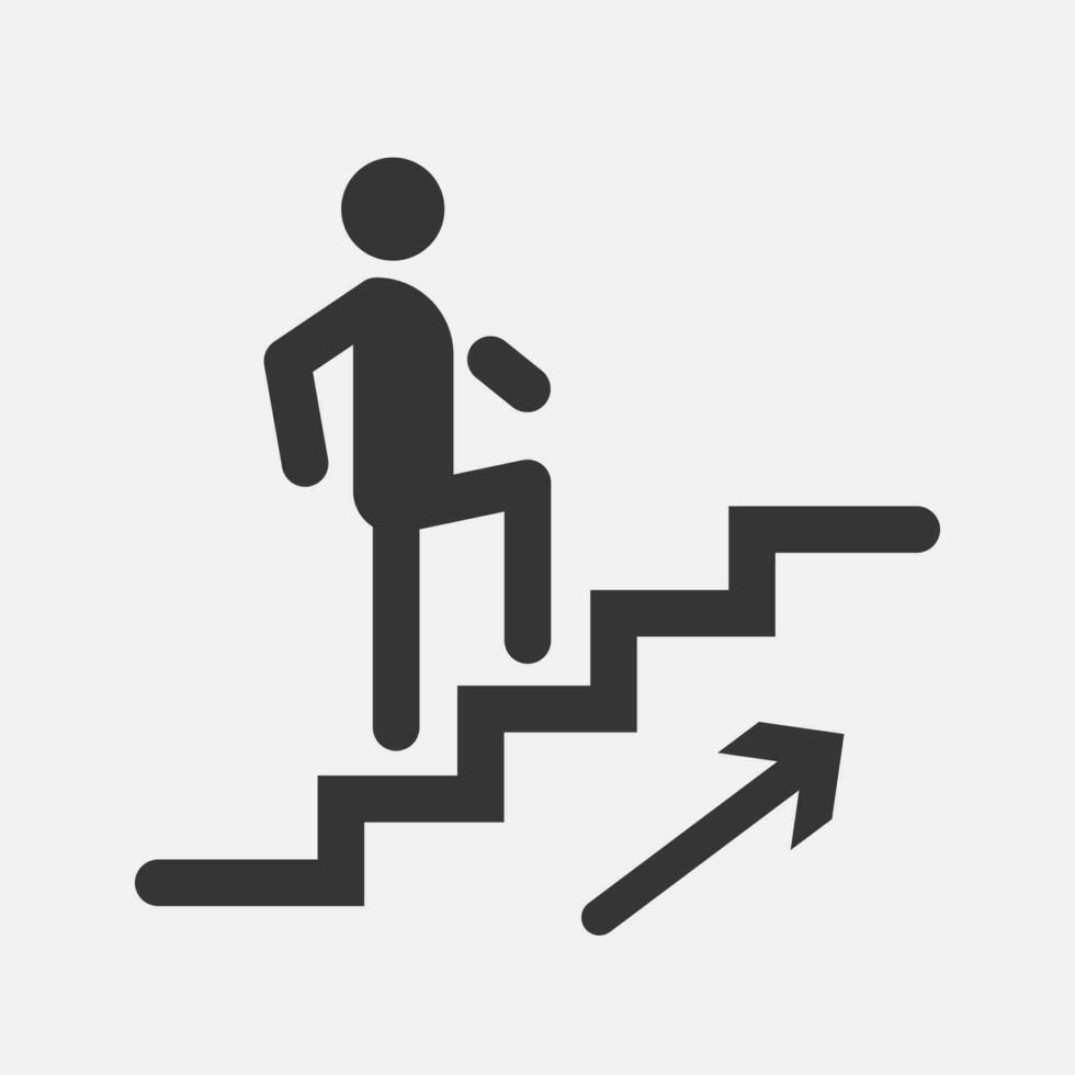 Stairs up symbol, upward. Staircase infographic. Vector