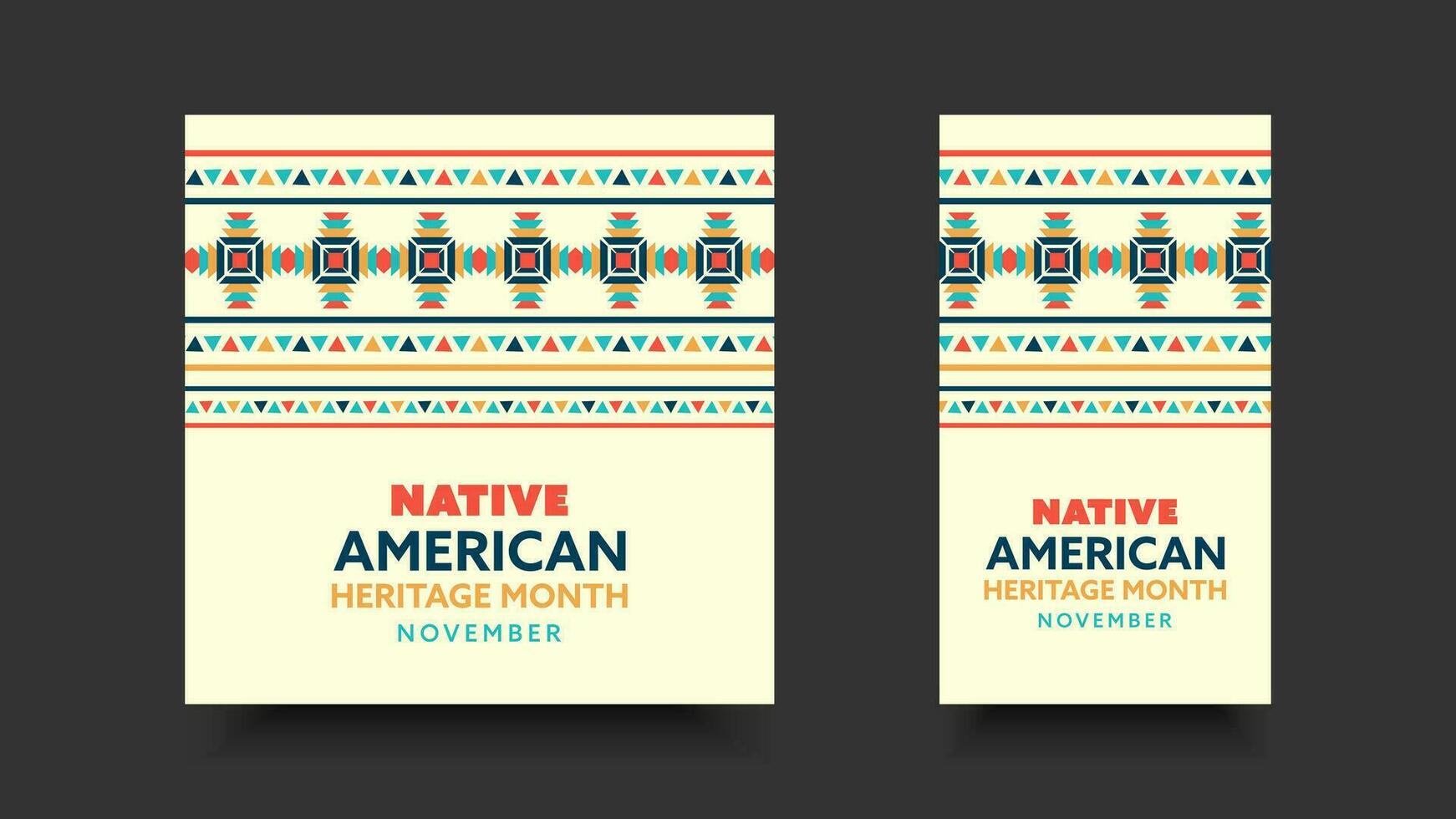 nativo americano patrimonio mes. modelo diseño para saludos, antecedentes, pancartas, carteles vector