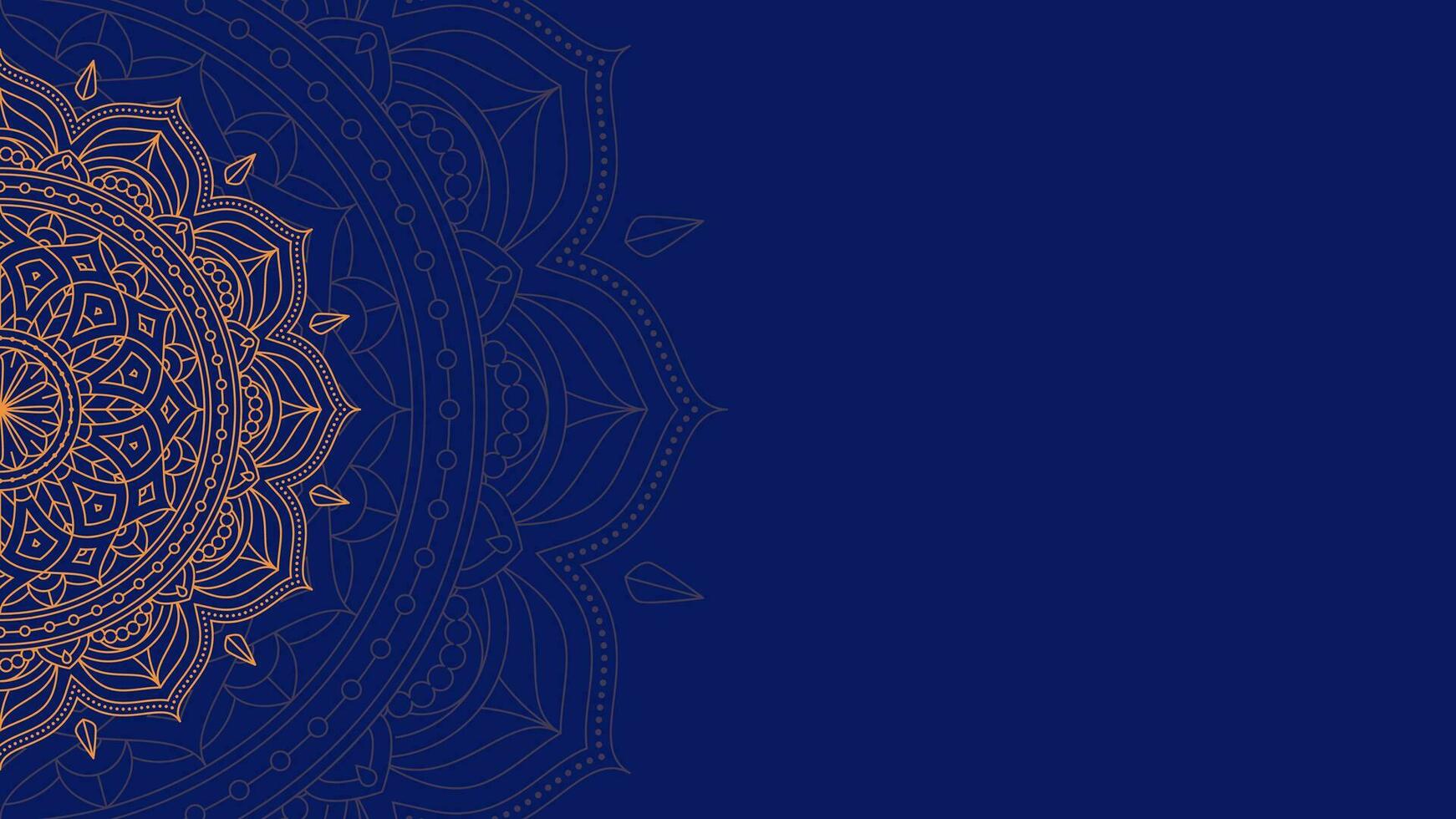 Luxurious Indigo Blue Mandala Simple Blank Vector Background