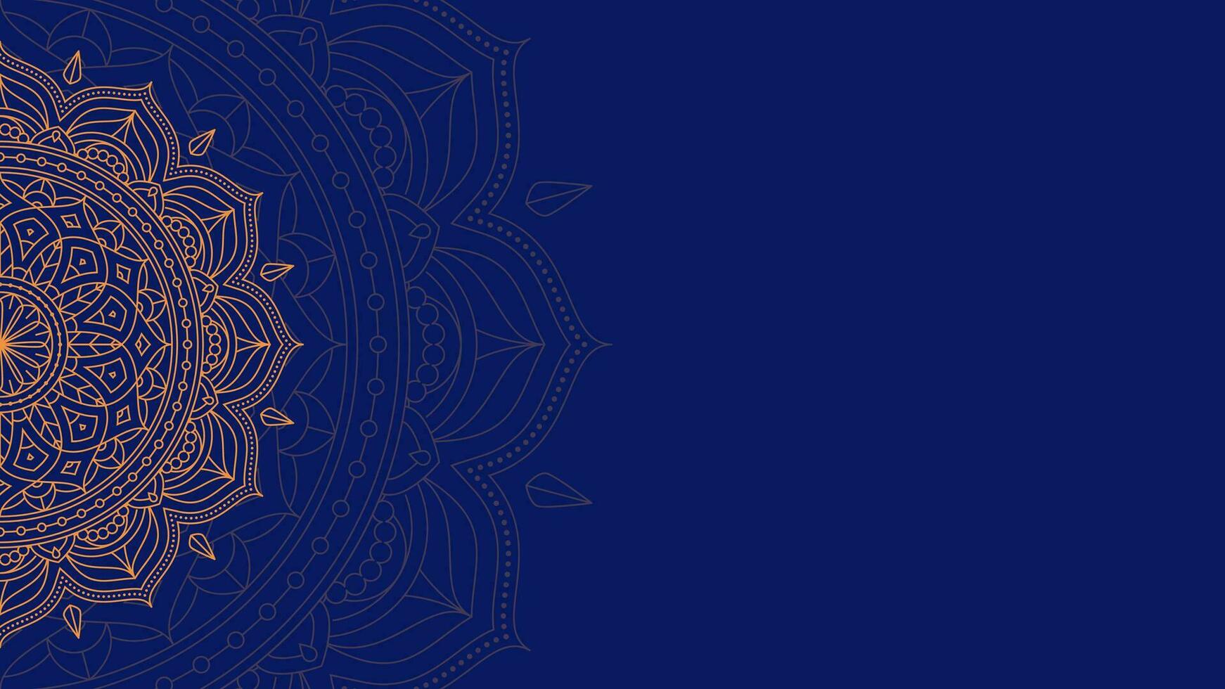 Luxurious Indigo Blue Mandala Simple Blank Vector Background