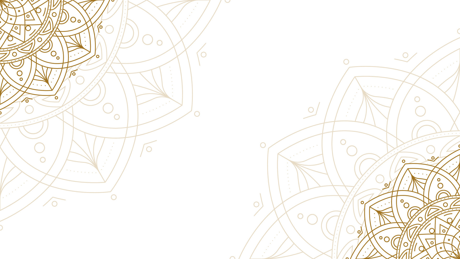 Simple White Luxury Ornamental Gold Line Mandala Vector Background