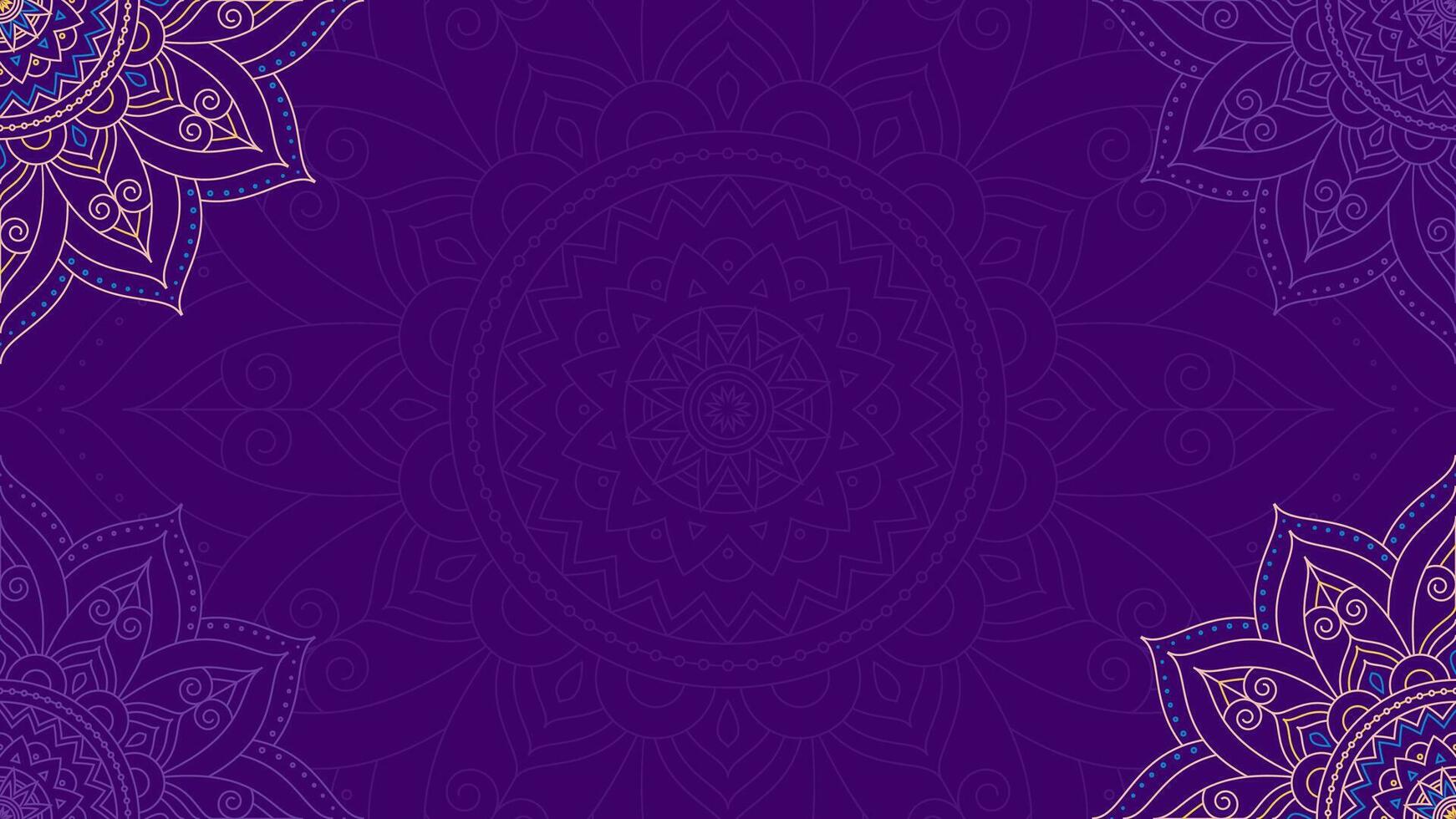 Luxurious Rich Violet Lotus Line Mandala Simple Blank Vector Background
