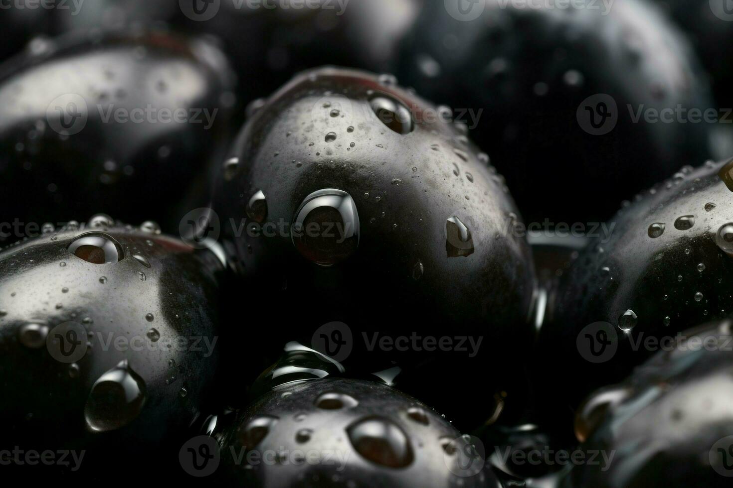 Olives black closeup. Generate Ai photo