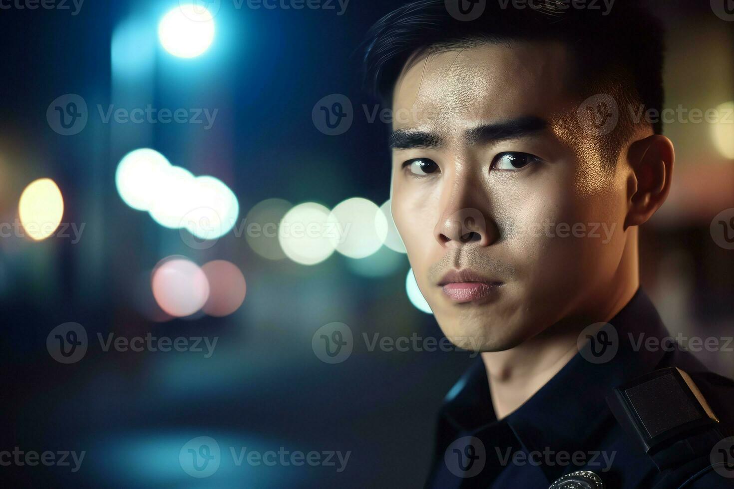 Asian police officer. Generate Ai photo