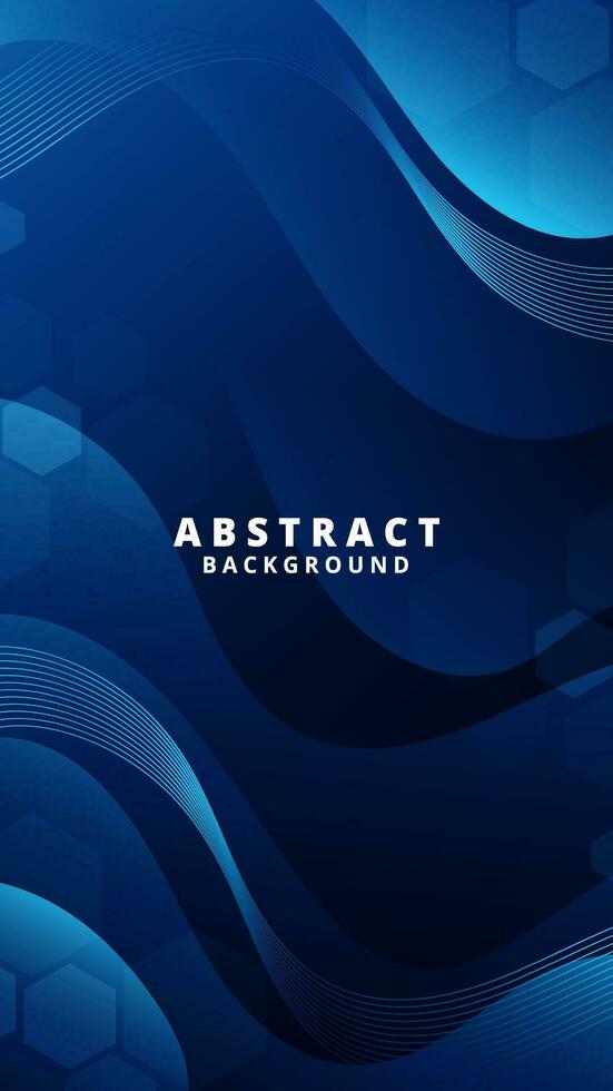Abstract Gradient blue liquid Wave for social media story template Background vector