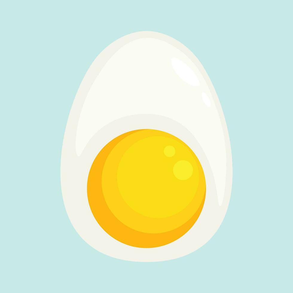 Cartoon egg with yellow yolk. vector